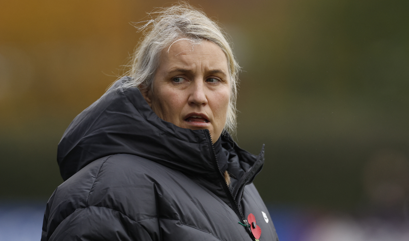 Chelsea's manager Emma Hayes has been appointed as the new head coach of the US in a record deal, the US Soccer Federation said Tuesday. File photo shows Hayes before Chelsea's Women's Super League match against Everton on Nov. 12, 2023. (File/Reuters)