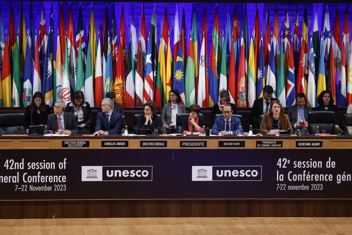 The 42nd session of the UNESCO General Conference in Paris. (File/AFP)