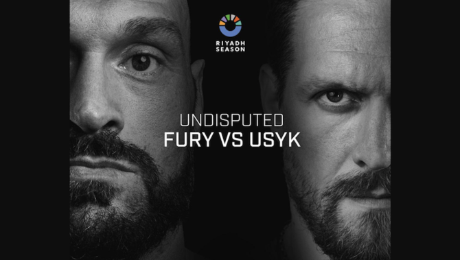 Tyson Fury and Oleksandr Usyk will clash in a “historic” fight for the undisputed heavyweight title in Saudi Arabia on February 17. (Supplied/Riyadh Season)