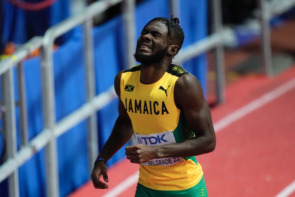 Track and field investigators have banned world championships silver medalist Jamaican runner Christopher Taylor for 2-½ years for avoiding a doping test sample. He will miss the 2024 Paris Olympics. (AP)