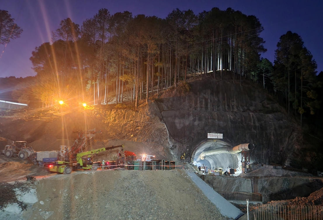 Authorities have not said what caused the 4.5-kilometer tunnel to cave in, but Uttarakhand state is prone to landslides, earthquakes and floods. (Reuters)