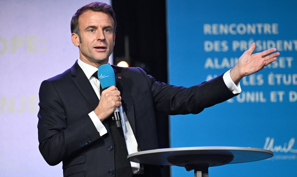 Macron said France’s priority today is “to join the call to free all hostages, but naturally, French or binational hostages in particular who are currently being held by Hamas. (AFP)