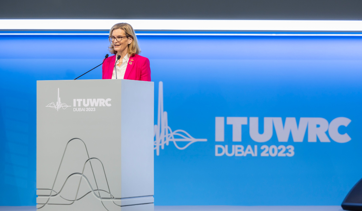 WRC23 is attended by Over 4000 participants from more than 190 countries representing telecommunications regulatory bodies to explore global enhancements in the efficient use of frequency spectrum. (Twitter @ITU)