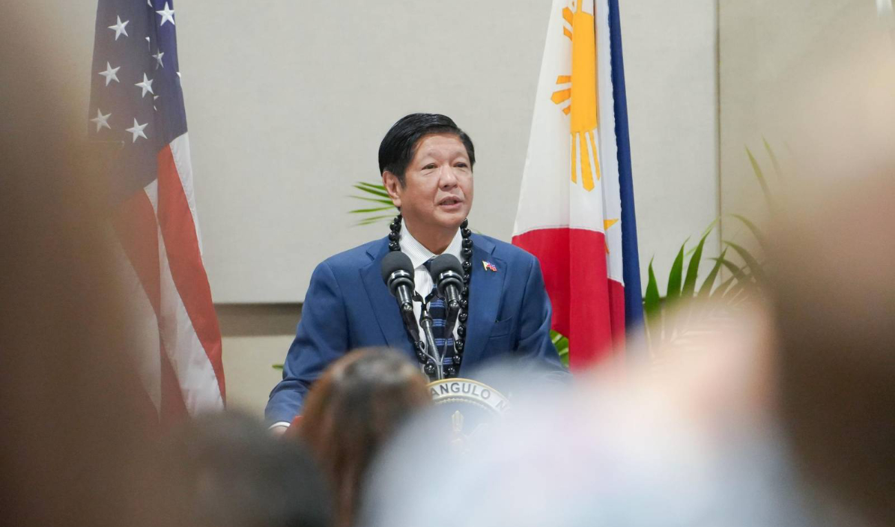 President Ferdinand Marcos Jr. speaks at the Asia-Pacific Center for Security Studies in Hawaii on Nov. 19, 2023. (Presidential Communications Office)