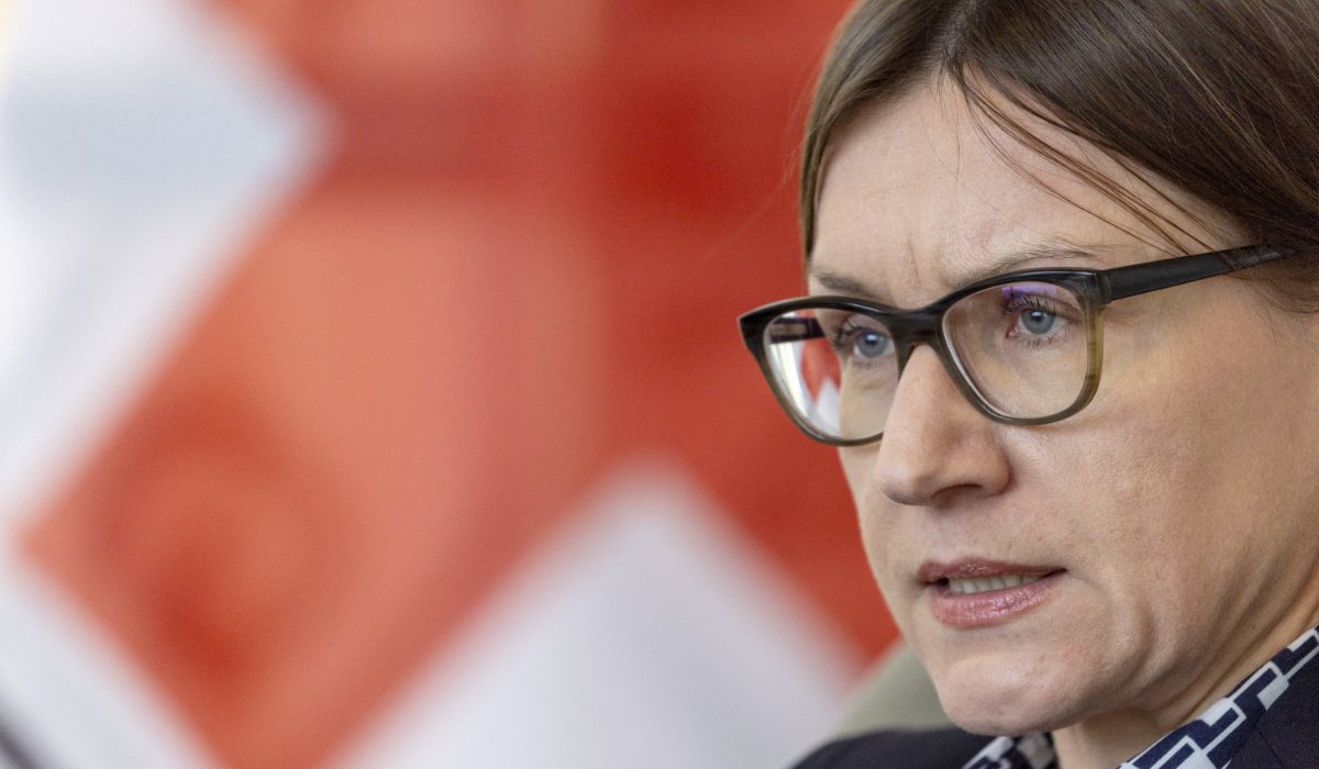 International Committee of the Red Cross (ICRC) President Mirjana Spoljaric Egger attends a briefing in Geneva, Switzerland, December 14, 2022. (REUTERS)