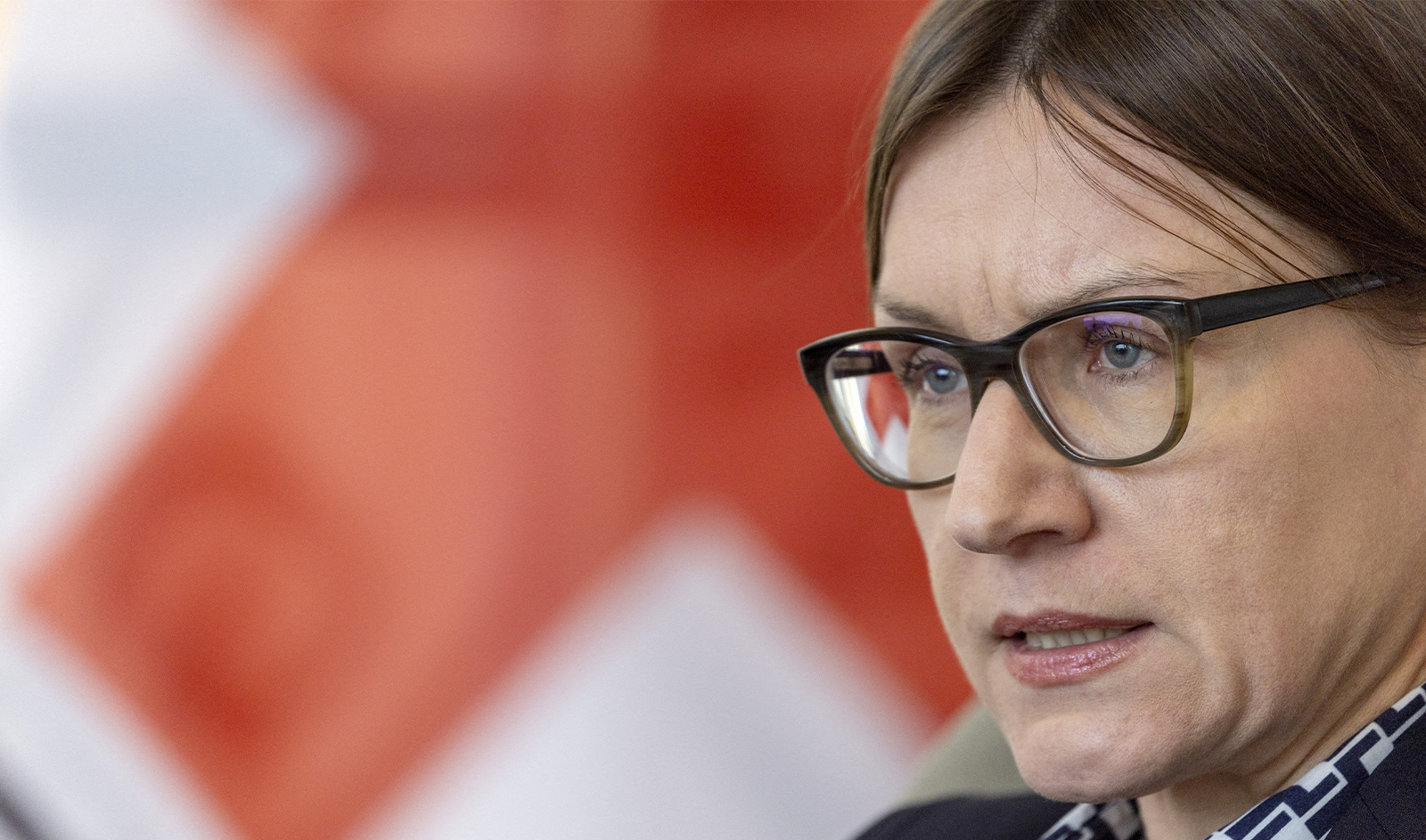 International Committee of the Red Cross (ICRC) President Mirjana Spoljaric Egger attends a briefing in Geneva, Switzerland, on December 14, 2022. (REUTERS/File)