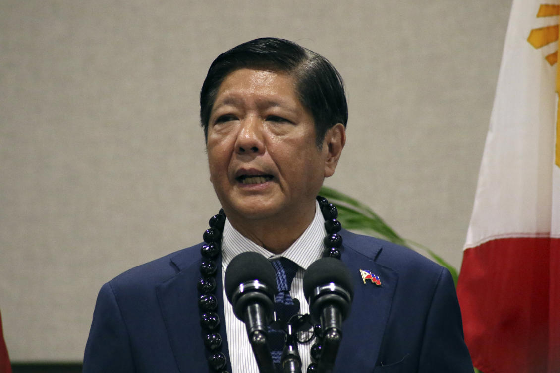 Philippine President Ferdinand Marcos Jr.’s announcement comes a day after he told a forum in Hawaii the situation in the South China Sea had become more ‘dire than it was before.’ (AP)
