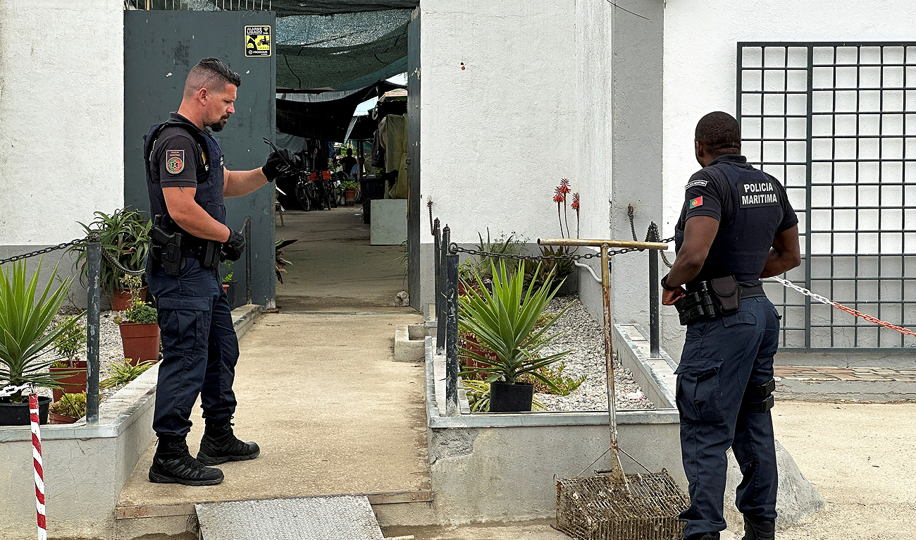 Portuguese maritime police at one of two sites where hundreds of human trafficking victims, mostly migrants from Southeast Asia, were found near Portugal's capital Lisbon, in Samouco, Portugal, June 21, 2023. (REUTERS/File)