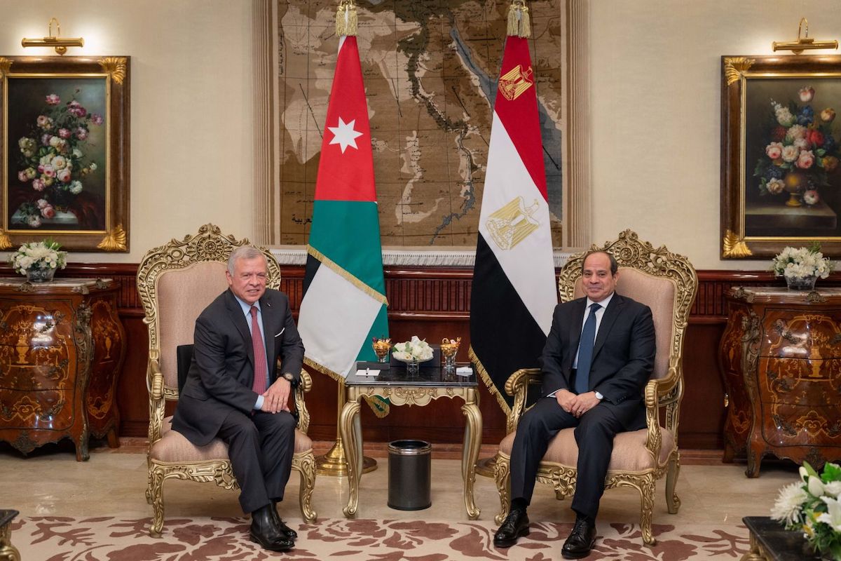 Jordan’s King Abdullah and Egyptian President Abdel Fattah El-Sisi in Cairo. (Petra)