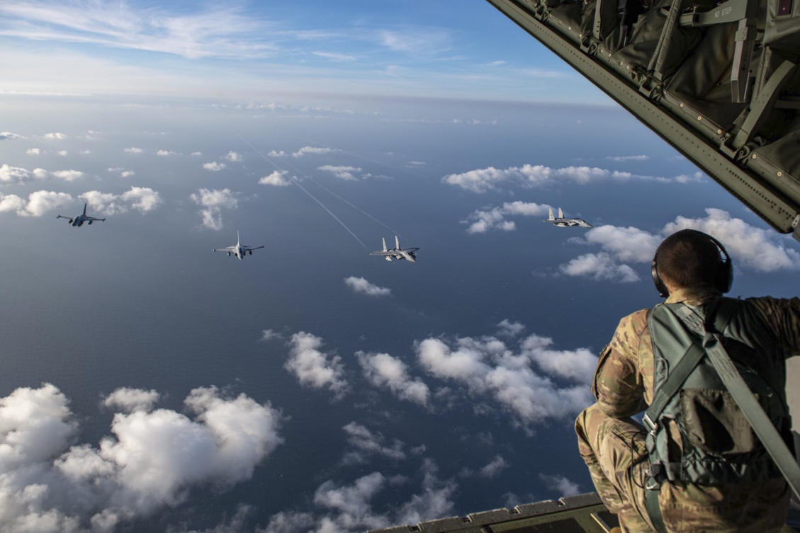 Philippine fighter jets join the maritime patrol of the Philippines and the US over Batanes and areas in the West Philippine Sea on Nov. 21, 2023. (Philippine Air Force via AP)