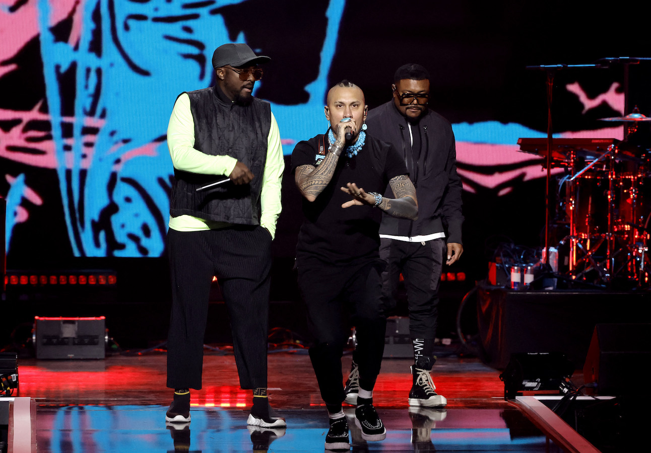 The Grammy Award-winning trio, made up of will.i.am, Apl.de.ap and Taboo, will hit the stage on Dec. 14. (AFP)