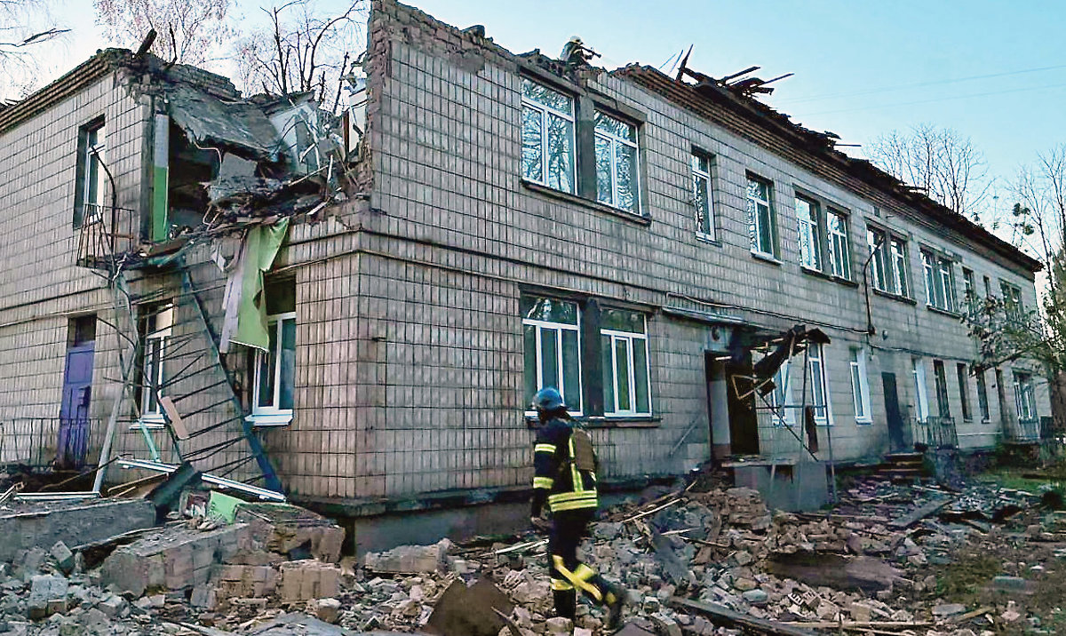 The strikes came a day after Russia targeted the Ukrainian capital with over 60 Shahed drones. At least five civilians were wounded in the assault. (AFP)