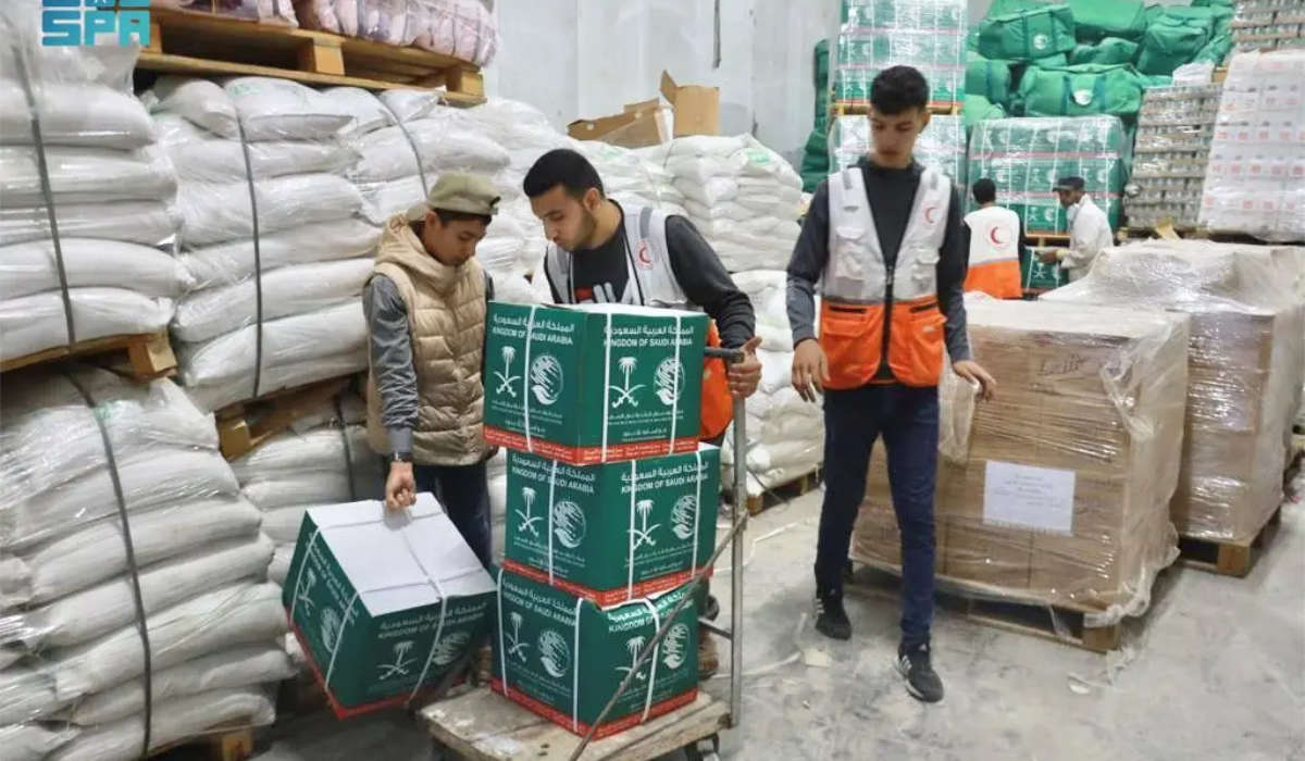 The Gaza relief operation is being coordinated by the Saudi aid agency KSrelief, with Egypt acting as the transit point. (SPA)