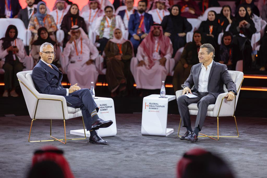 Hevolution Foundation and entrepreneur Peter Diamandis’ XPRIZE Foundation announce a competition with a $101 million prize fund at the Global Healthspan Summit at the Four Seasons Riyadh on Wednesday. (Supplied)