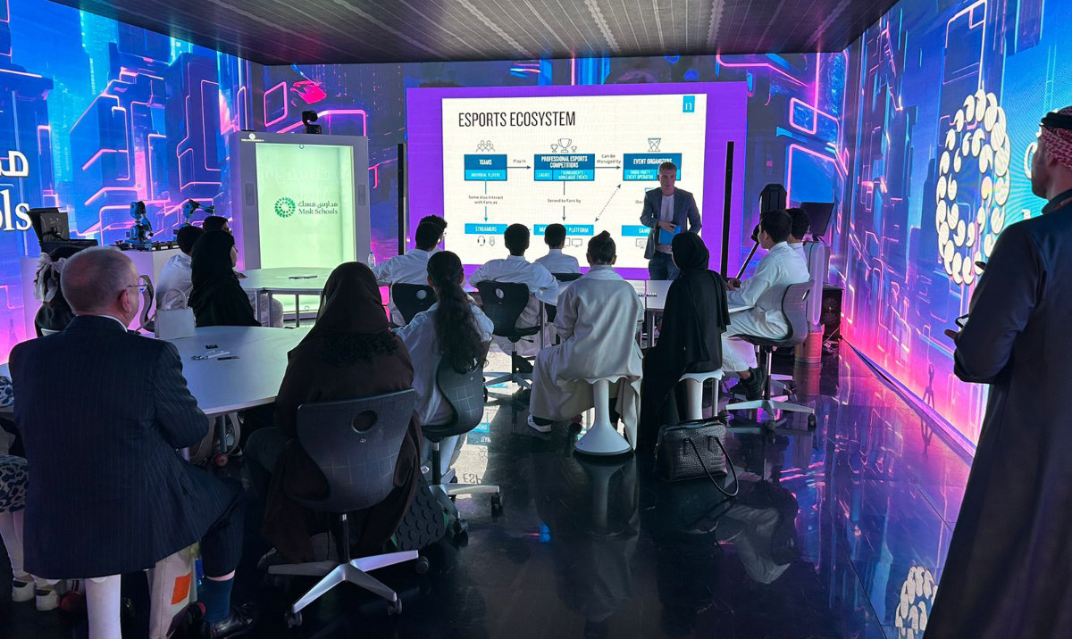 The BTEC in Esports lesson was delivered in the Riyadh Schools’ Classroom of the Future, which has been designed and built in partnership with EStars.