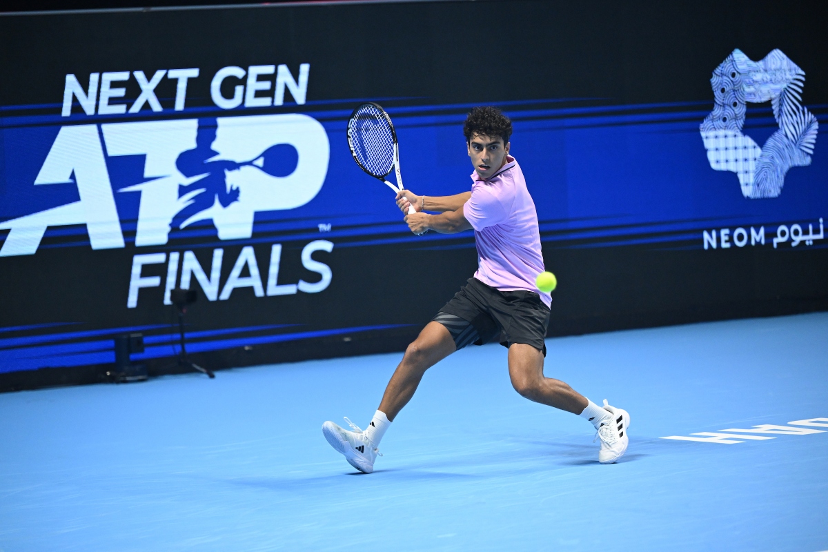 Abdullah Shelbayh of Jordan during his win over Alex Michelsen at the Next Gen ATP Finals in Jeddah. (ATP Tour)