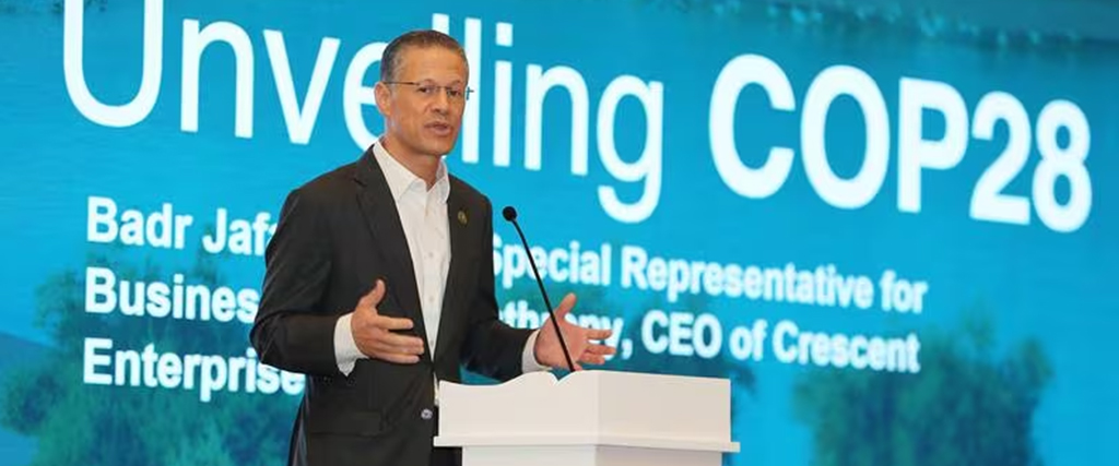 Badr Jafar, COP28 special representative for business and philanthropy, highlighted the goals of the forum.