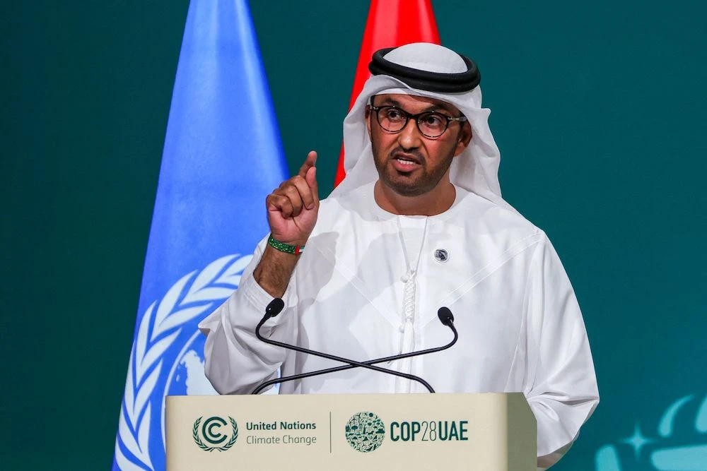 COP28 president Sultan Ahmed Al-Jaber during the opening ceremony of the COP28 United Nations climate summit in Dubai on Nov. 30, 2023. (AFP)