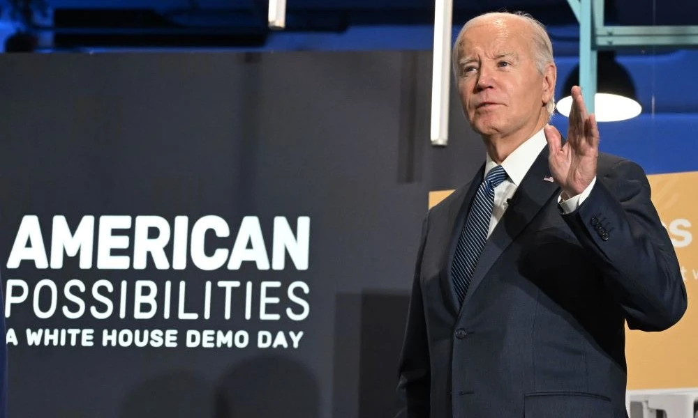 Joe Biden at the American Possibilities White House Demo Day, The Showroom, Washington, DC, Nov. 7, 2023. (AFP)