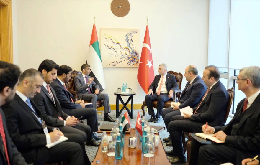 The UAE’s Minister of State for Foreign Trade, Thani bin Ahmed Al-Zeyoudi, led a delegation to the UAE-Turkiye Joint Economic and Trade Commission in Istanbul. WAM.