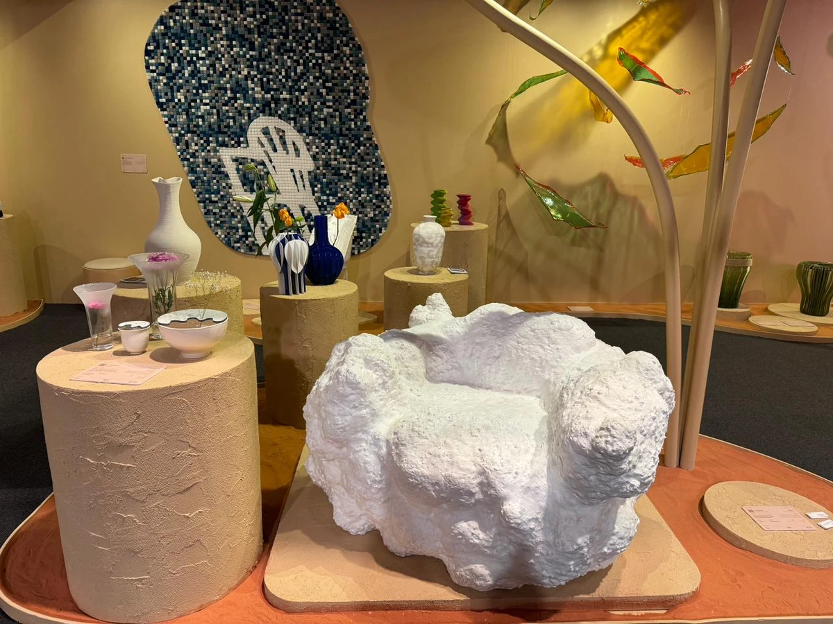 The Routes to Roots exhibition at Tanween displays a collection of forward-looking projects from Isola’s global design community. (AN Dhai Al-Mutairi)