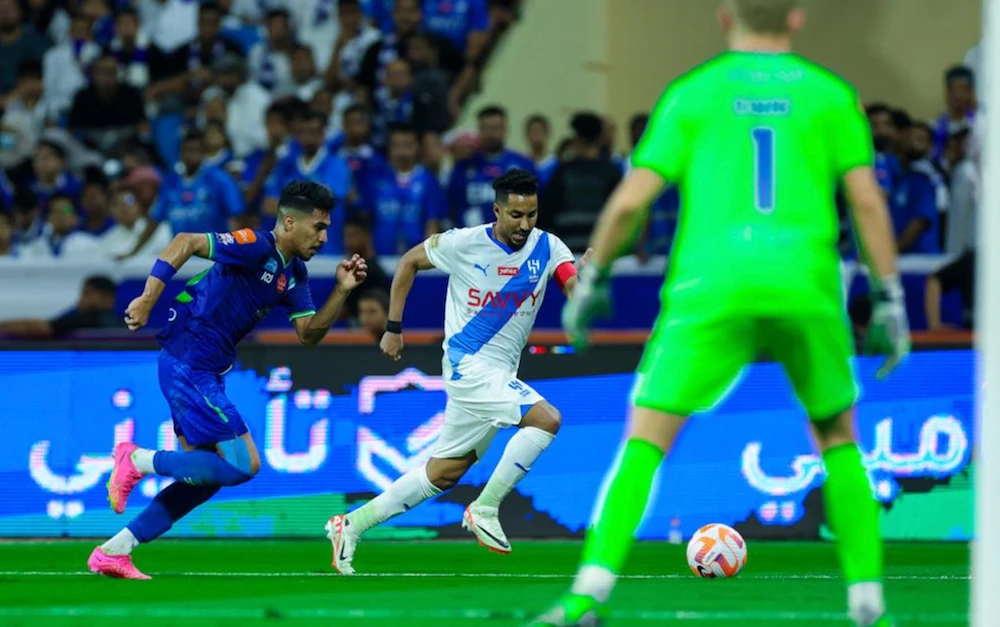 Salem Al-Dawari showed why he is the Asian Player of the Year on Friday as he led Al-Hilal to a 2-0 win at Al-Fateh. (X/@AlHilal_EN)
