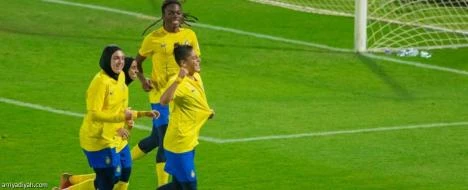 Al-Nassr’s Maysa Ziad celebrates scoring the opener against Eastern Flames. (Women’s Premier League)