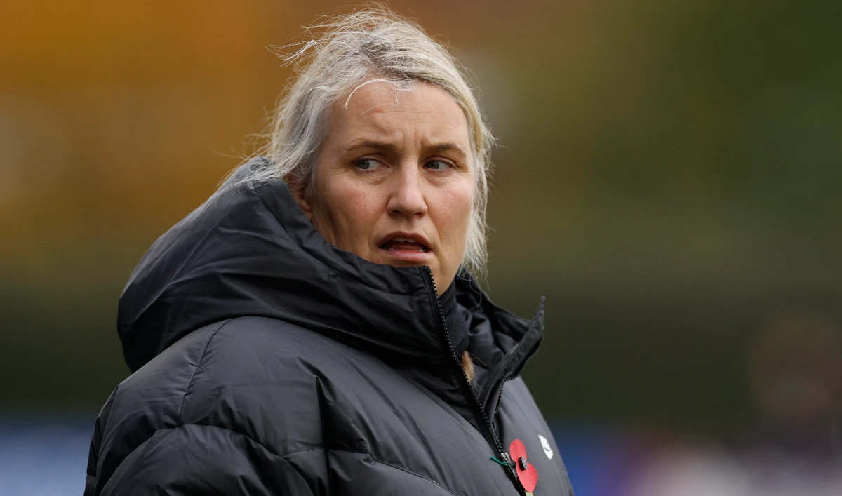 Chelsea's manager Emma Hayes has been appointed as the new head coach of the US in a record deal, the US Soccer Federation said Tuesday. File photo shows Hayes before Chelsea's Women's Super League match against Everton on Nov. 12, 2023. (File/Reuters)