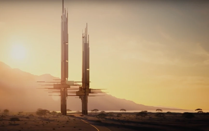The project features two towers, one reaching 225 meters and the other 275 meters in height. NEOM.