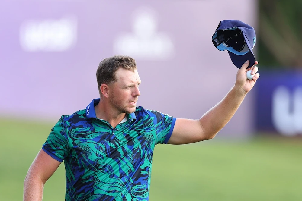 The 33-year-old Englishman Matt Wallace in line to win the $3 million first prize at DP World Tour Championship. (DP World)