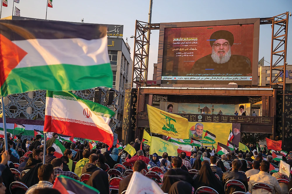 Lebanon has witnessed pro-Palestine rallies organized by Hezbollah since the launch of the Israeli war on Hamas in Gaza on Oct. 7. (AN photo/ Marwan Tahtah)