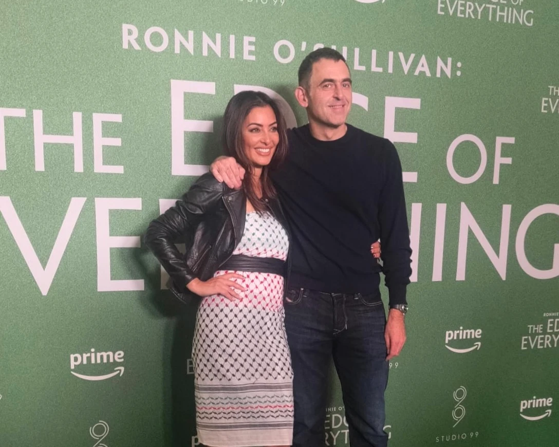 British Moroccan actor Laila Rouass and her partner World Snooker Champion Ronnie O’Sullivan. (Supplied)