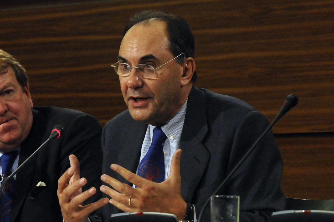 Alejo Vidal-Quadras from Spain gestures while talking to the media at the European Parliament in Brussels, Belgium, on Jan. 27, 2009. (AP/File)