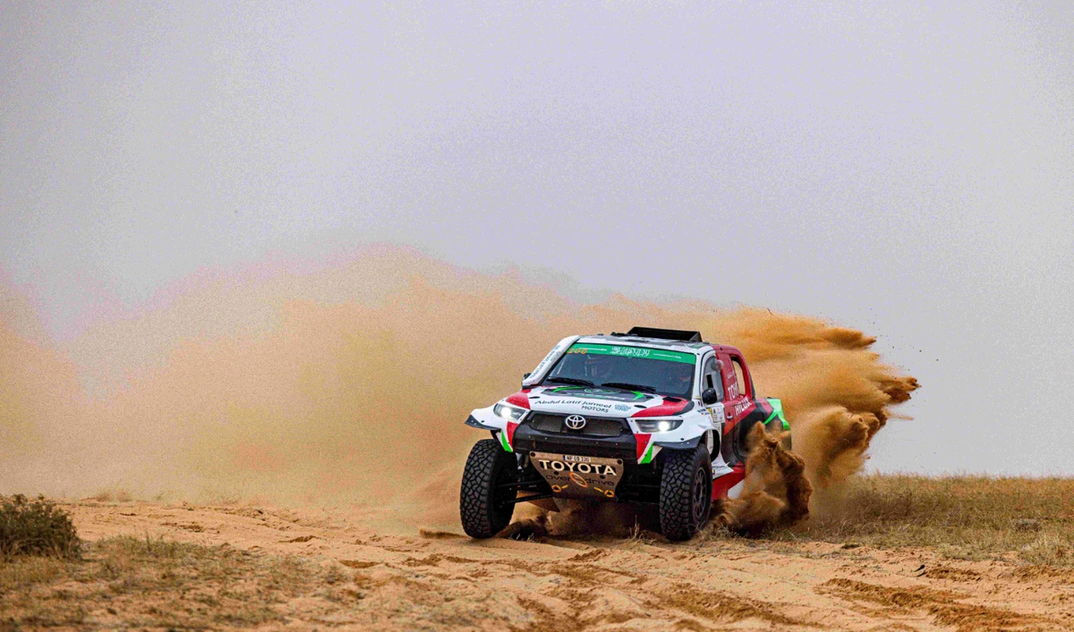 Partnered by Timo Gottschalk and driving a Toyota Hilux prepared by Overdrive Racing, Al-Rajhi began the defense of his Saudi Toyota Championship title with victory on the prologue stage in a time of 1 min 53 sec. (Supplied)