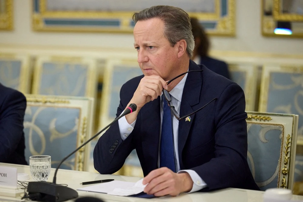 Britain's Foreign Secretary David Cameron in Kyiv, Ukraine, November 16, 2023. (Reuters)