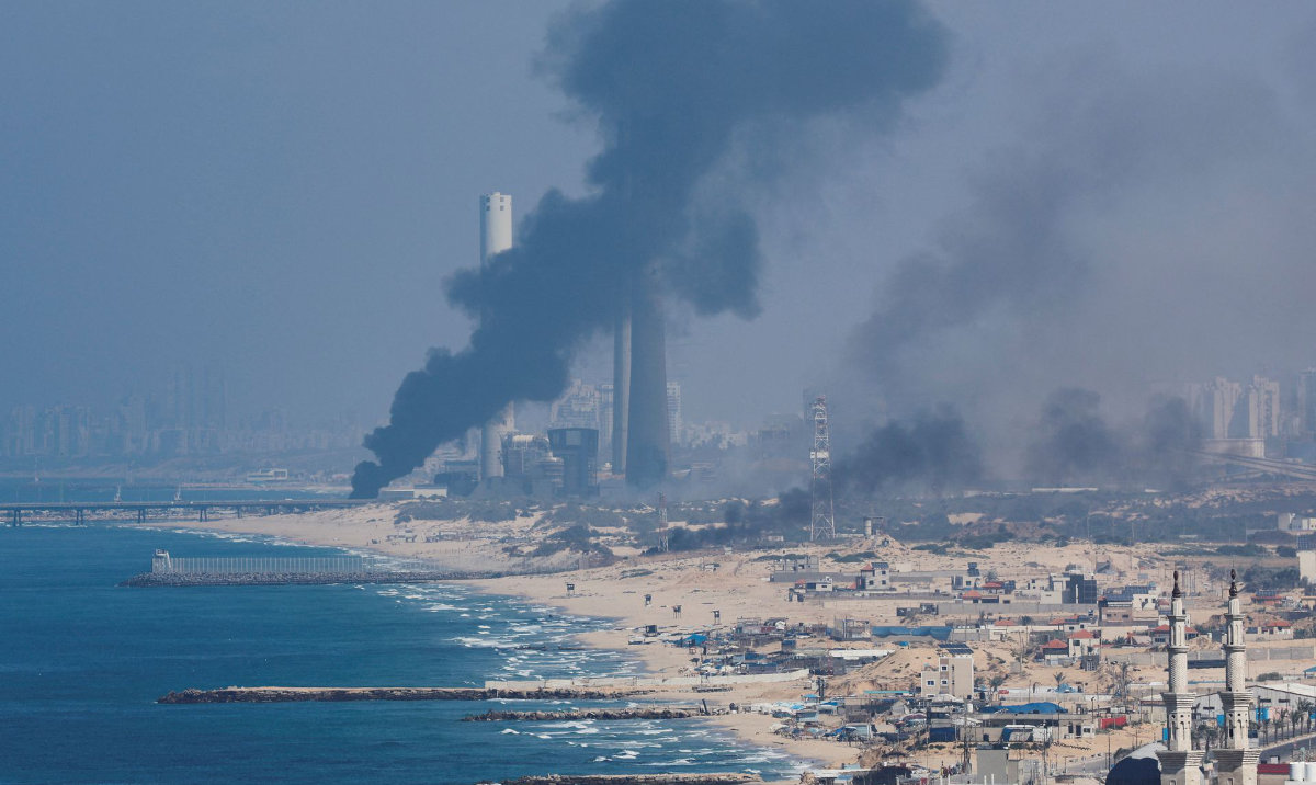 Smoke rises following Israeli strikes in Gaza. (Reuters)