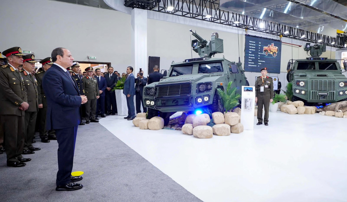 Egyptian President Abdel Fattah al-Sisi, attends the opening of Egypt's EDEX 2023 defense exhibition with the participation of more than 400 companies at Egypt International Exhibition Center in Cairo, Egypt, December 4, 2023. (REUTERS)