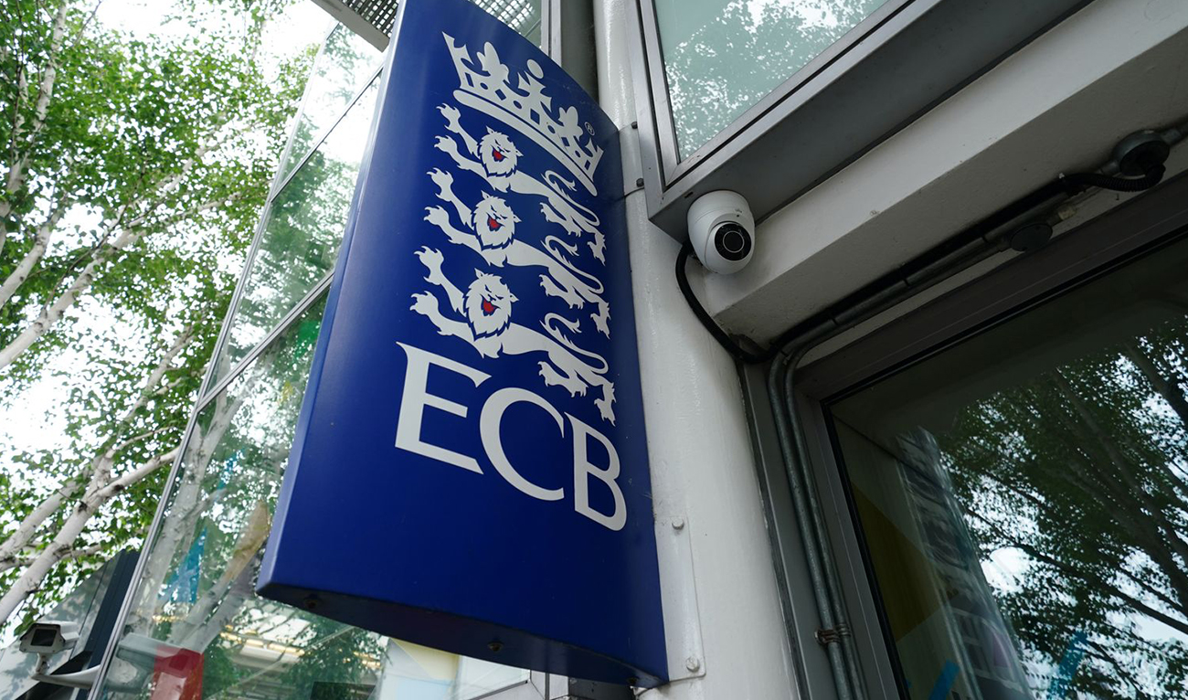 An undated file photo of the England and Wales Cricket Board banner outside a building. (Photo courtesy: Sky News/ website)