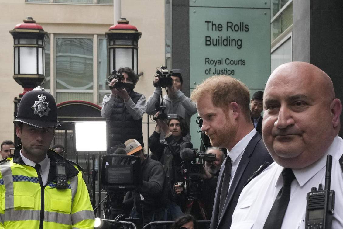 Above, Prince Harry leaves the High Court after giving evidence in London on June 6, 2023. Harry’s animosity toward the press dates back to the death of his mother Princess Diana. (AP)