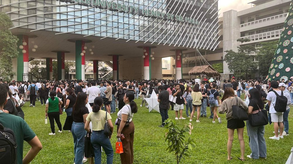People evacuated buildings in the Philippine capital Manila on Tuesday after an earthquake of magnitude 5.9 struck off Luzon. (X: @TheAnimoSHS)