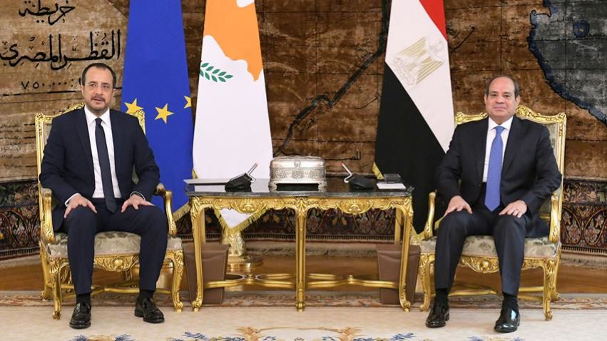 Nikos Christodoulides and Abdel Fattah El-Sisi. (X: @EGPresidency_AR)