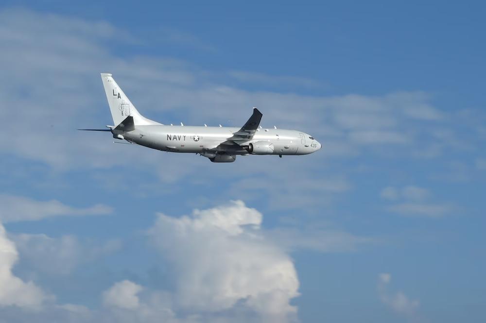 The US Navy’s 7th Fleet said the P-8A Poseidon, similar to one above, maritime patrol and reconnaissance plane flew over Taiwan Strait in international airspace. (c7f.navy.mi)