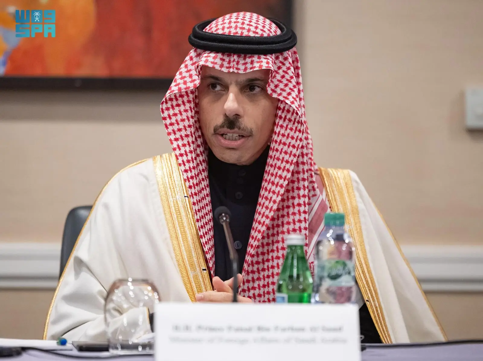 Arab-Islamic Ministerial Committee holds press conference on Gaza ceasefire in Washington. (SPA)