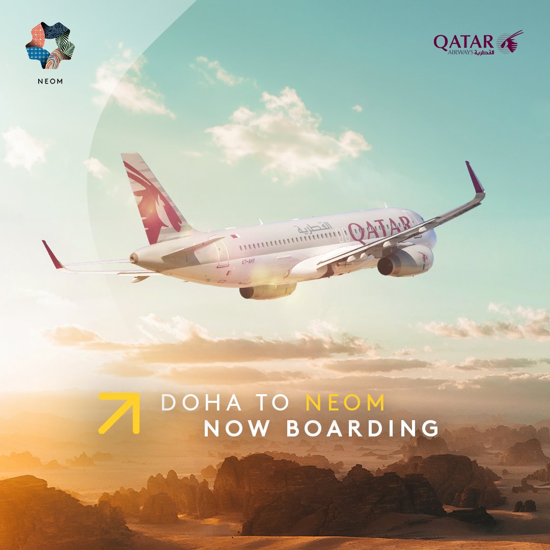 Qatar Airways announced two weekly flights with Airbus A320 aircraft starting Dec. 9 (X/@NEOM)