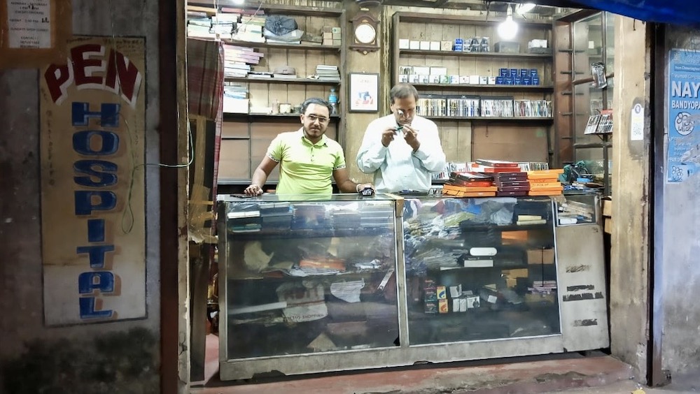 Mohammed Imtiaz, right, and his nephew Mohammed Shahbaz Reyaz are seen at their Pen Hospital in Kolkata on Nov. 30, 2023. (Mohammed Shahbaz Reyaz)