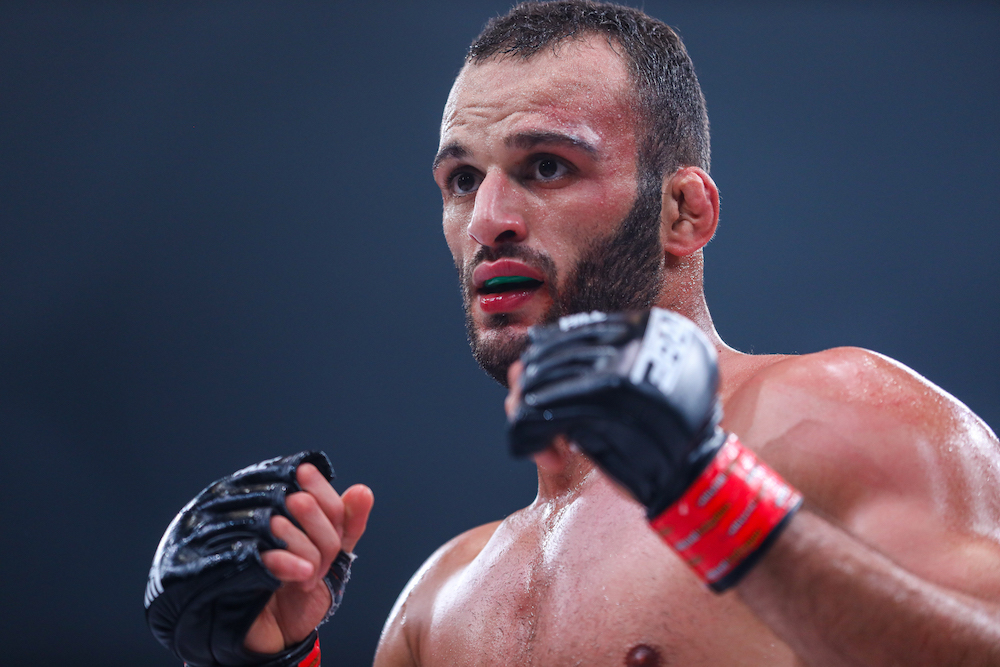 Jarrah Al-Silawi, considered a pioneer of Arab mixed martial arts, was a double-division world champion with Brave CF before his departure for the PFL. (Supplied)