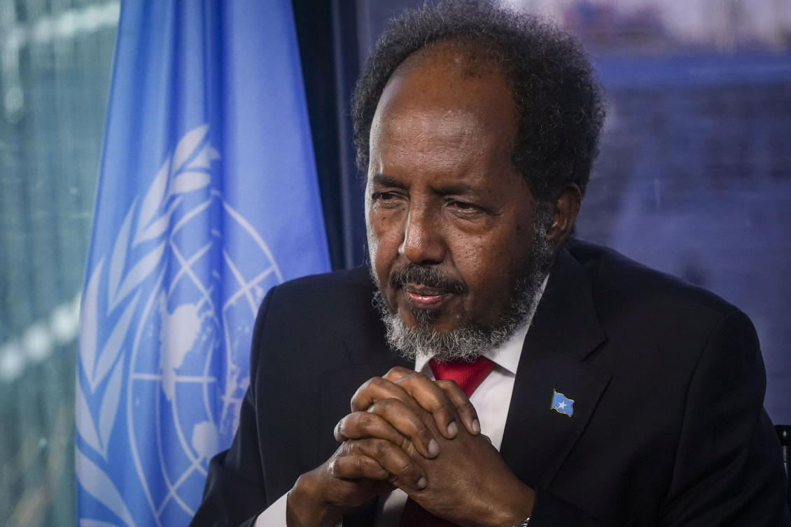Somalia's President Hassan Sheikh Mohamud earlier denied that his son fled Turkiye after the crash. (File/AP)