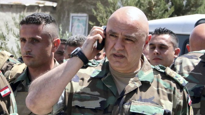 Army chief Joseph Aoun was set to retire on Jan.10, 2024. (AFP/File)