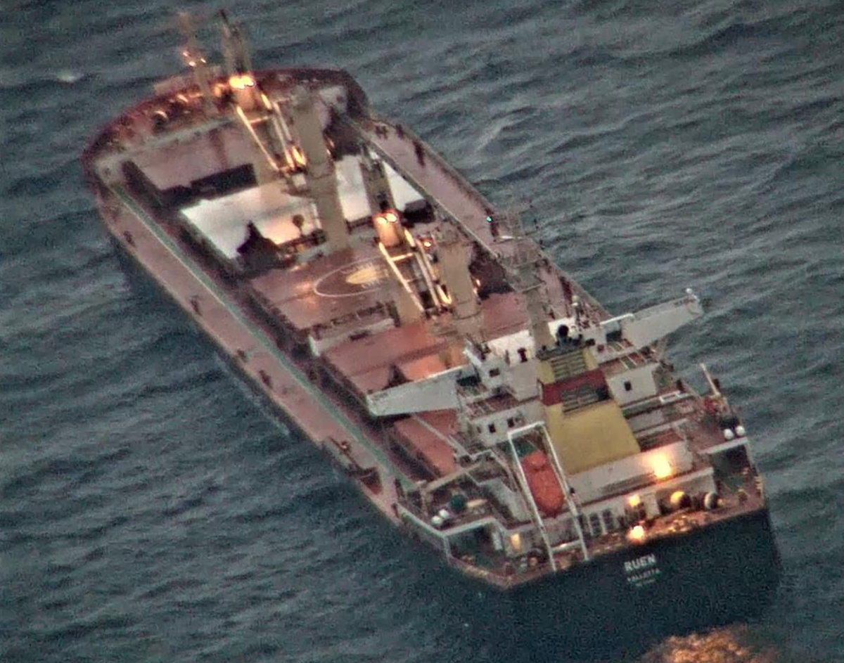 Indian Navy shadowing bulk carrier likely taken by Somali pirates in the Arabian Sea