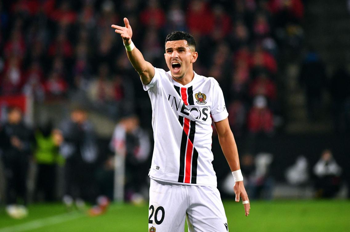 Nice's Algerian player Youcef Atal is summoned to stand before the judges for provoking hatred by sharing a video calling a "black day" for the Jews, after Palestinian Hamas militants entered southern Israel. (File/AFP)